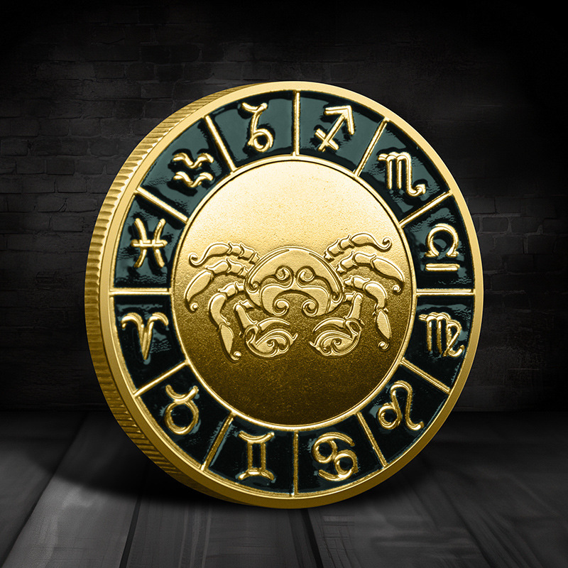 Twelve Zodiac Commemorative Medal 12 Pieces Full Set Coin Zodiac Commemorative Coin Lucky Coin Zodiac Twelve Palace Collection