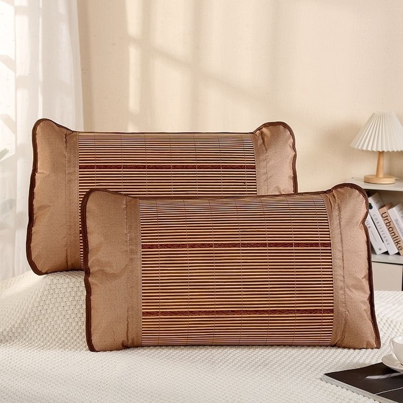 Summer ice silk pillowcase summer cool mat pillowcase adult summer cool mat rattan pillow core set single student pair