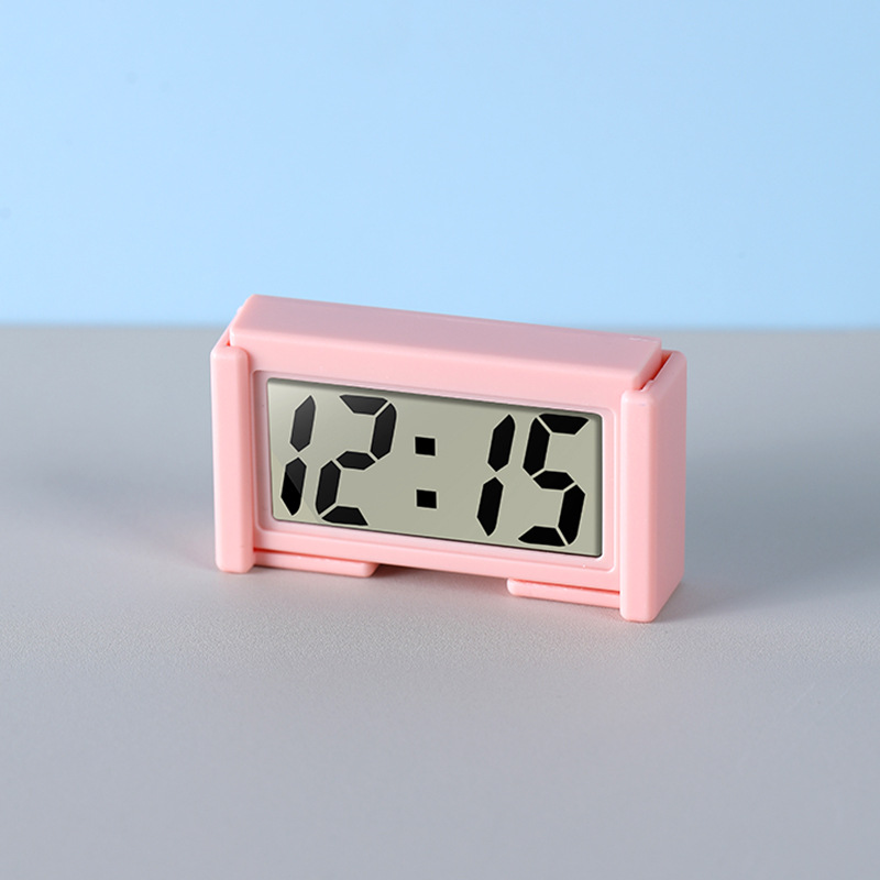 Mini portable car clock simple quadrangular electronic clock student children silent desktop clock can be pasted