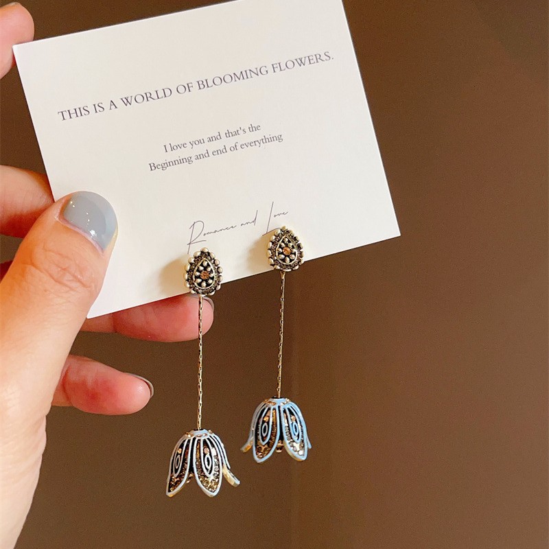 Chinese Restaurant Ginger Flower Tassel Earrings Women 2026 Ear Studs Ear Accessories