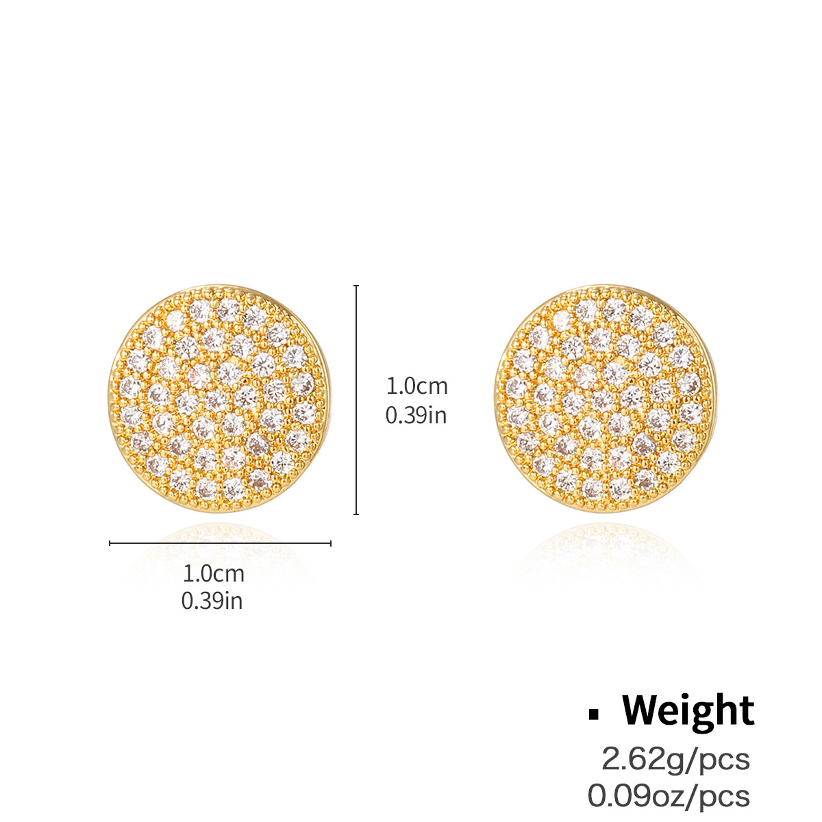 Kenjie copper zircon gold-plated silver needle earrings quality heart geometric earring treatment