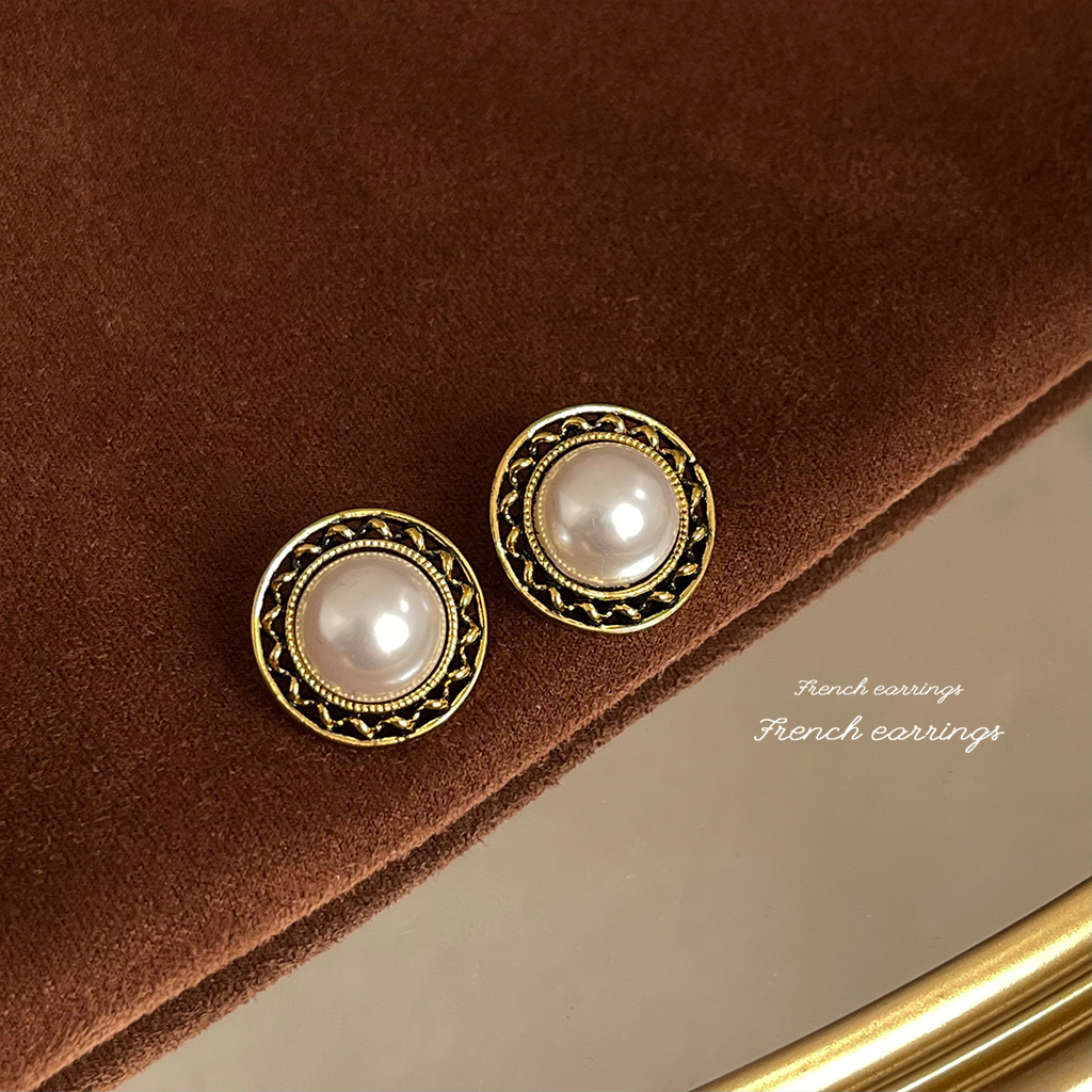 Vintage style elegant silver-plated needle earrings heavy work exaggerated earrings