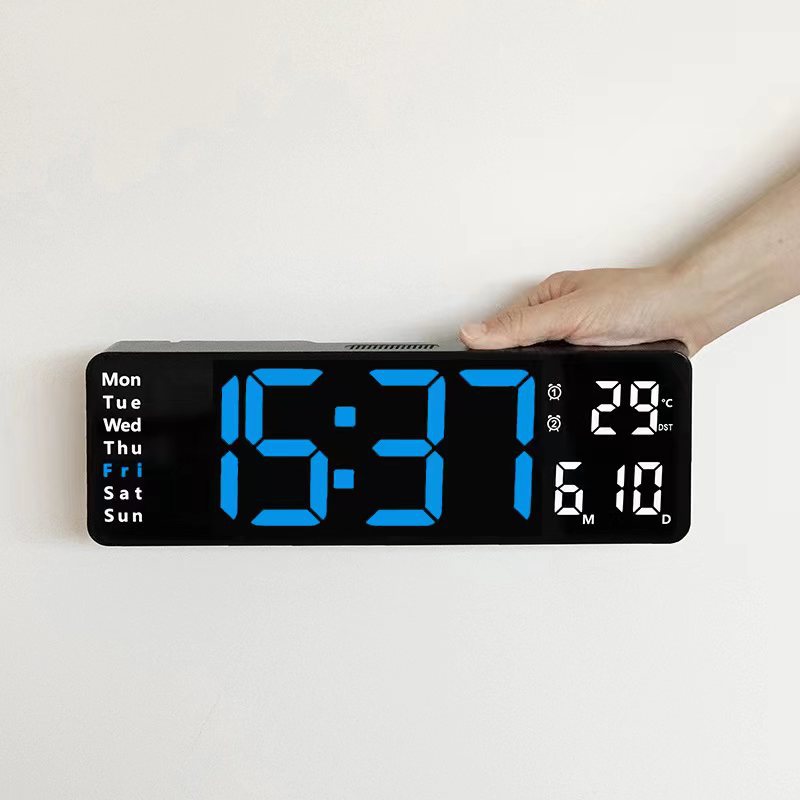 16 Inch Large Screen Function Display Clock Nordic Digital Clock Simple Living Room Wall Clock LED Wall Clock 6626