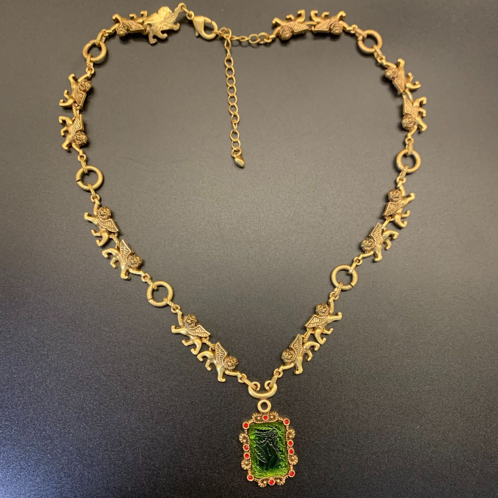 Qingdao vintage accessories emerald glass earring niche earrings women's necklace autumn winter