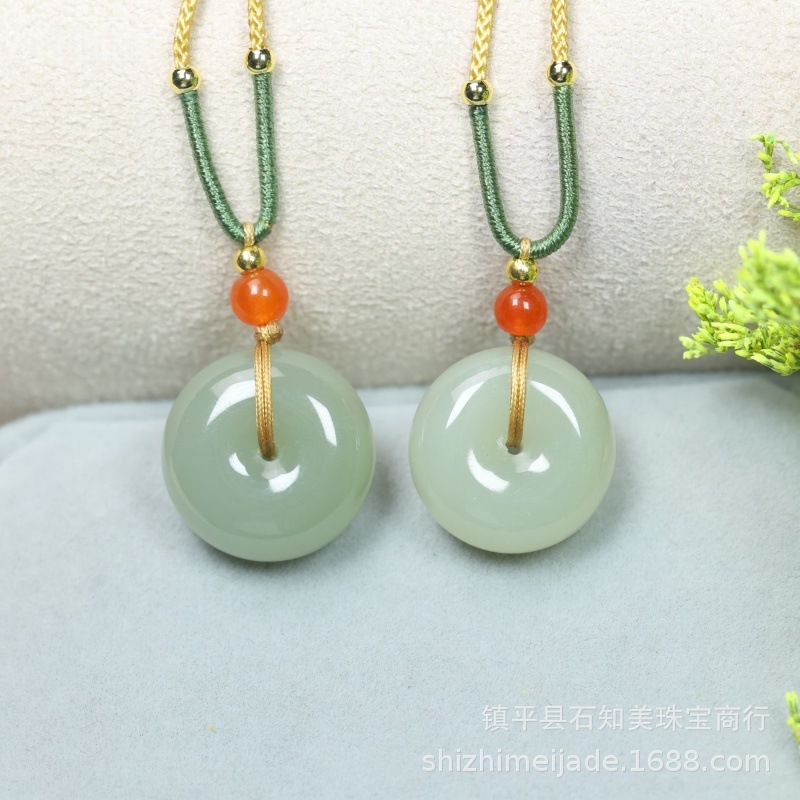 Xinjiang Natural Tianyu Peace Button Pendant Men Women Jade Button Pendant Live Broadcast