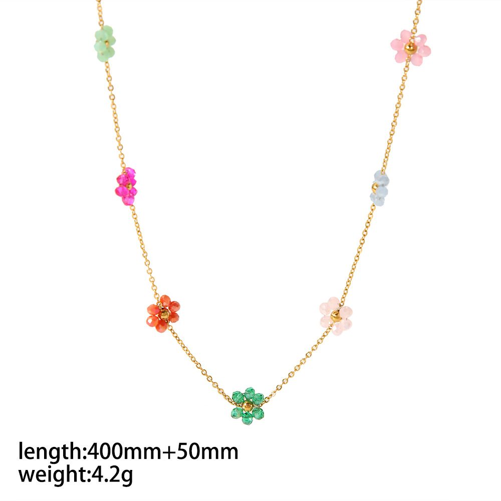 New cute flower bracelet 18K gold stainless steel simple design jewelry women