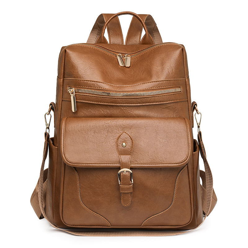 Women's Backpack 2026 New PU Soft Leather Large Capacity Business Commuter Travel Backpack