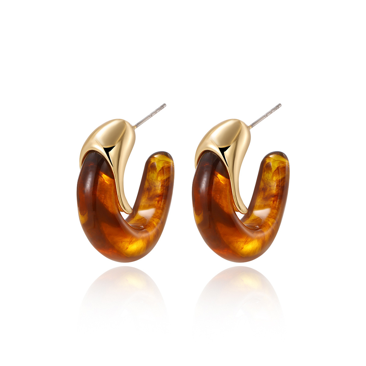 Kenjie earrings exaggerated oval resin long stud earrings for women