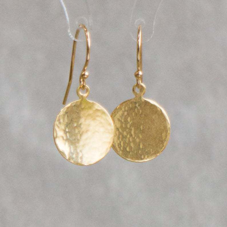 Simple Metal Concave and Convex Small Round Earrings Women Simple Geometric Round Earrings