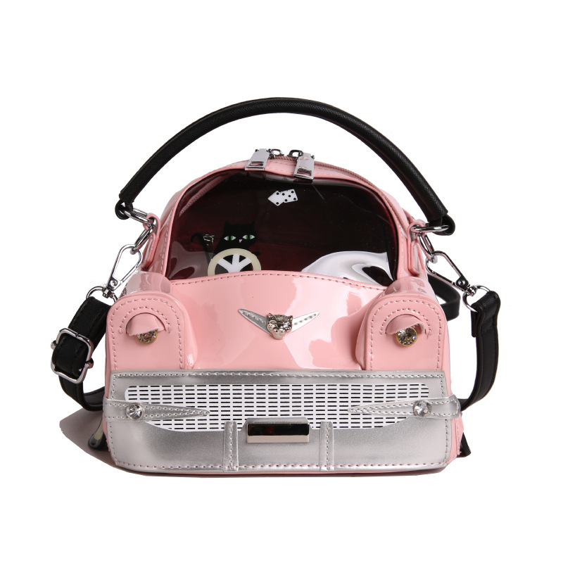 Street Style Cartoon Car Handheld Bag for Women New High Texture Novelty Shoulder Crossbody Bag