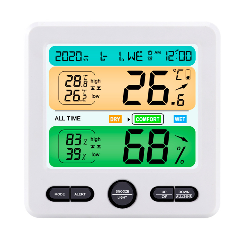 One-to-Three High Precision Color Alarm Multifunctional Electronic Digital Indoor Outdoor Thermometer Hygrometer