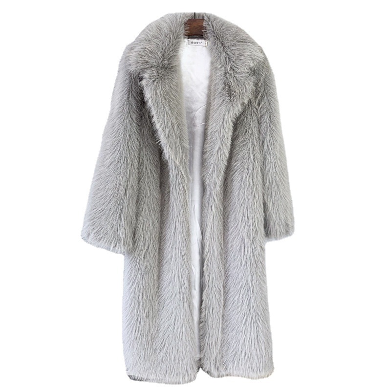 Autumn/winter women's long toka faux fur suit collar jacket coat artificial fur faux fur coat