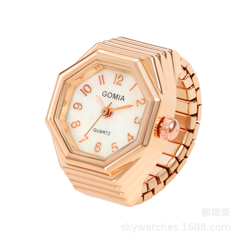 Ring Watch New Simple Men's and Women's Couple Hexagonal Ring Watch Extended Strap