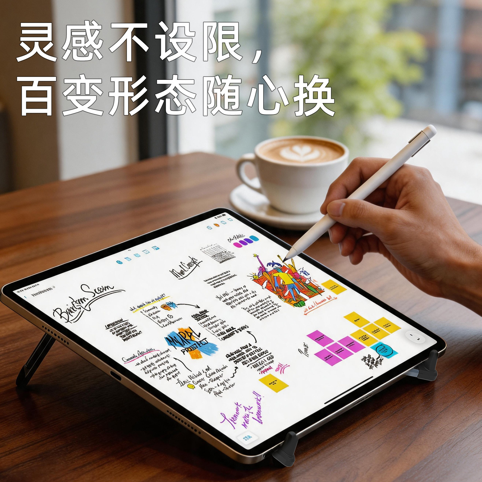 Laptop phone desktop folding lift aluminum alloy stand magnetic suction heightening deformable tablet live streaming