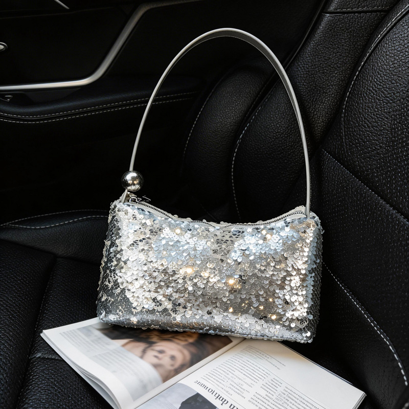 Women's Bag New Sequins Shoulder Bag Sequins Sparkling Women's Bag Nightclub Party Exquisite Underarm Bag