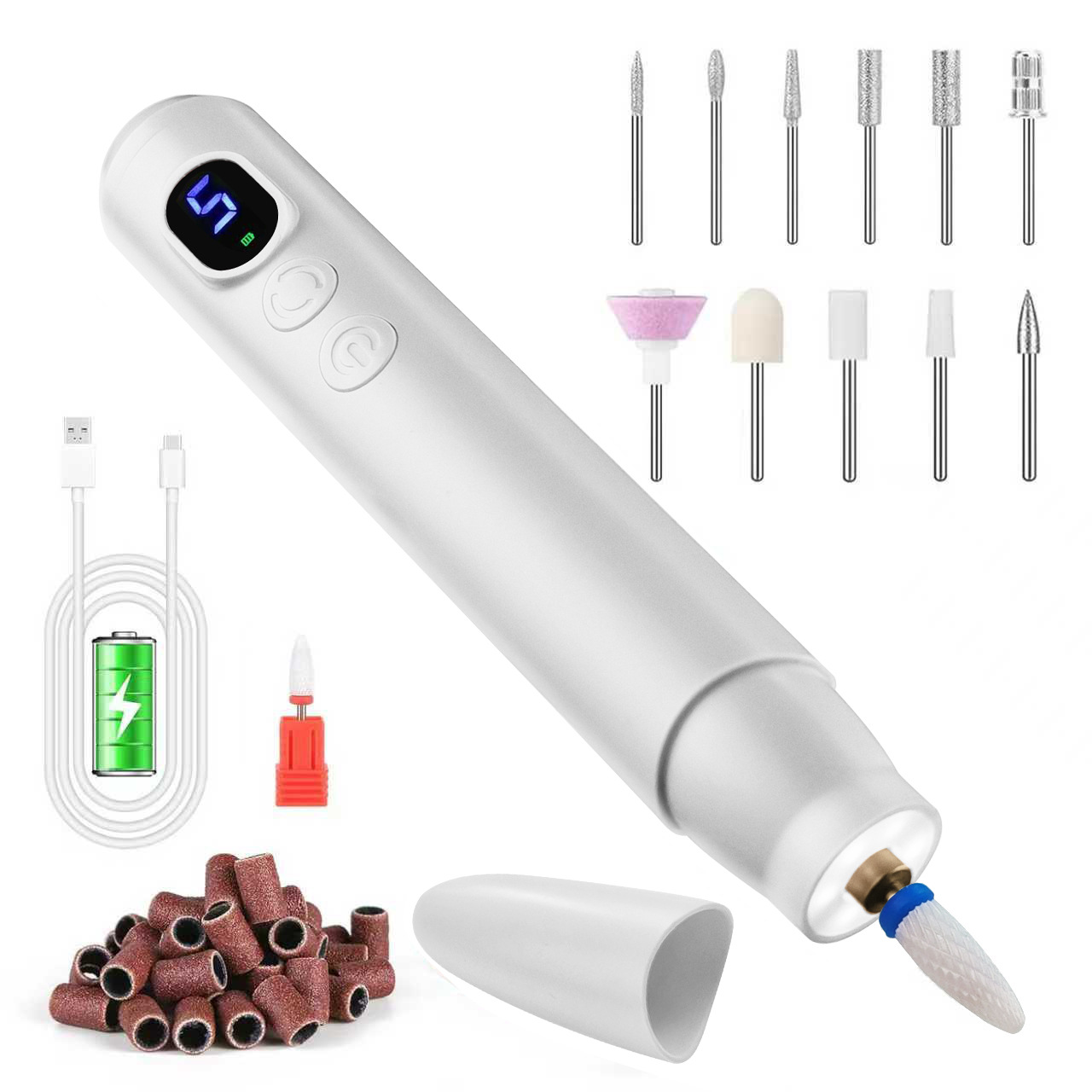 Electric Nail Drill for Manicure and Pedicure, Small Electric Polishing and Nail File Tool for Professional Use