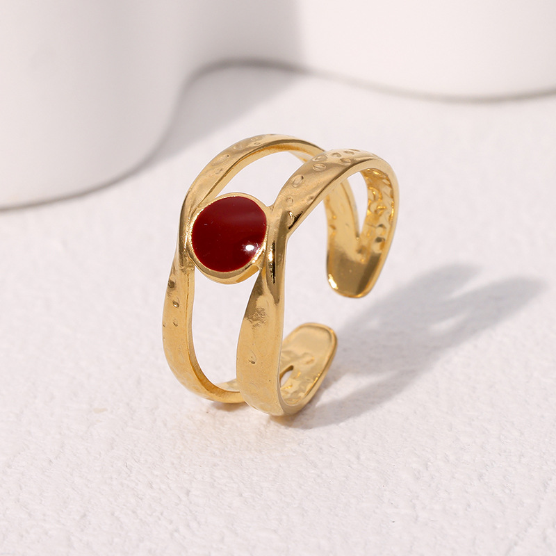 Vintage niche stainless steel open ring women