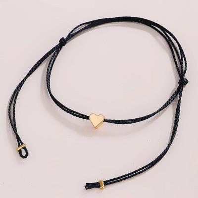 Accessories sweet simple hemp rope rope heart-shaped hand accessory small fresh love heart bracelet