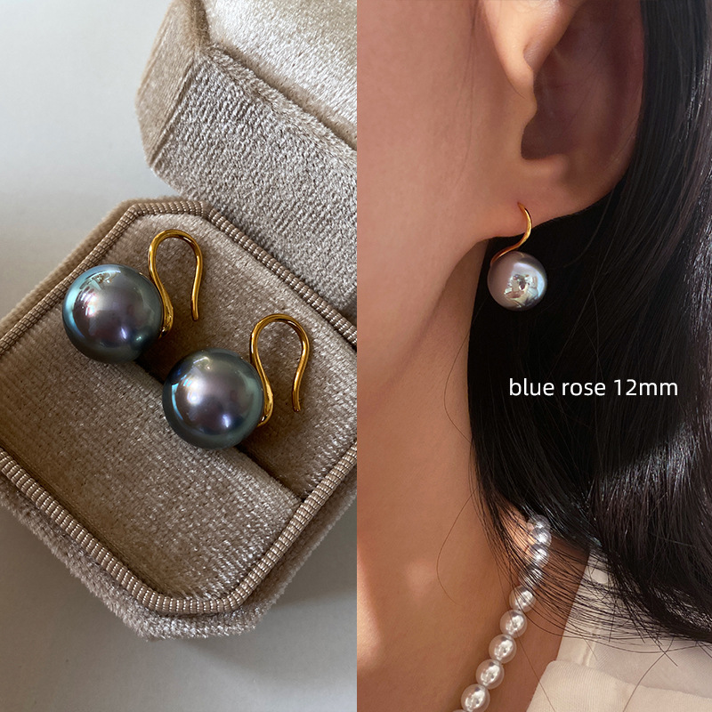925银 · 炫彩银蓝-12MM【S925银-金色耳钩】