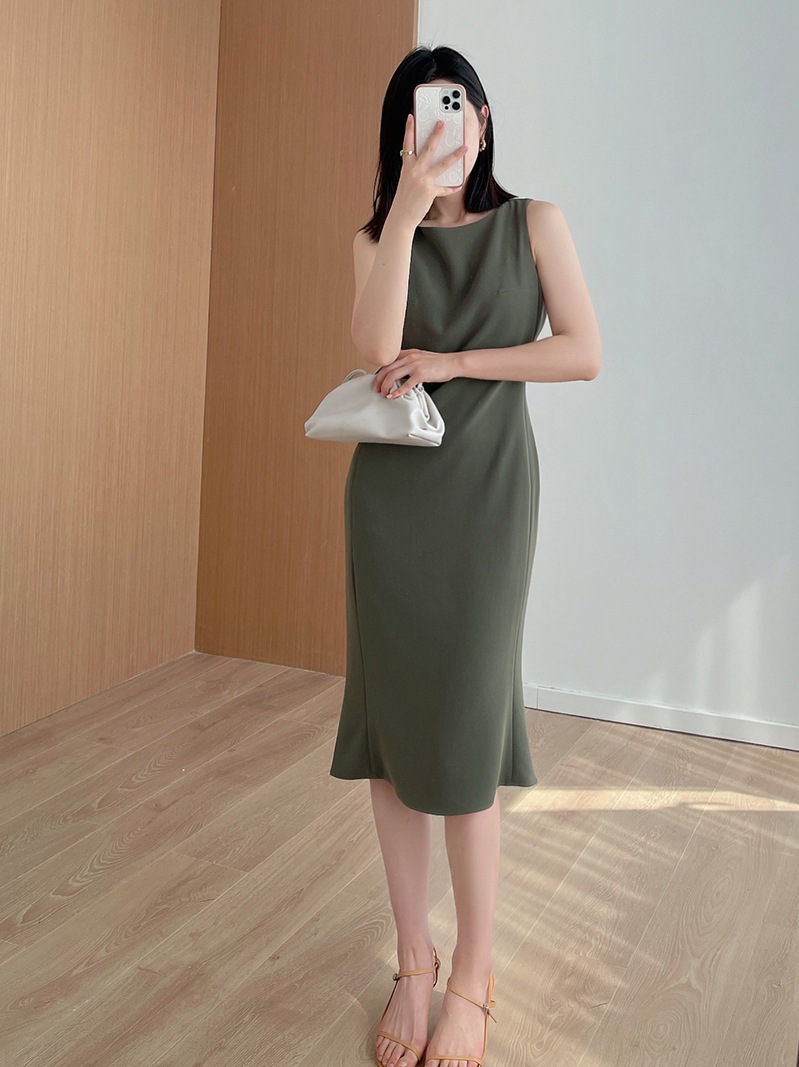 The*ry counter three-acetate dress summer new sleeveless fishtail skirt dress