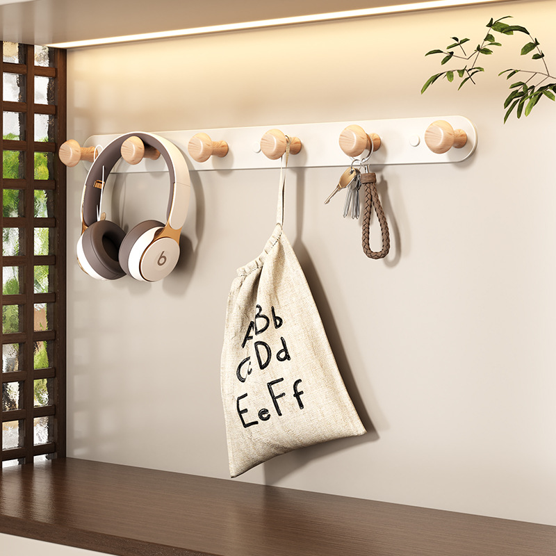 Wall Coat Rack Bedroom No-drill Entryway Hook Wall-mounted Wall Door Hook Entry Coat Rack