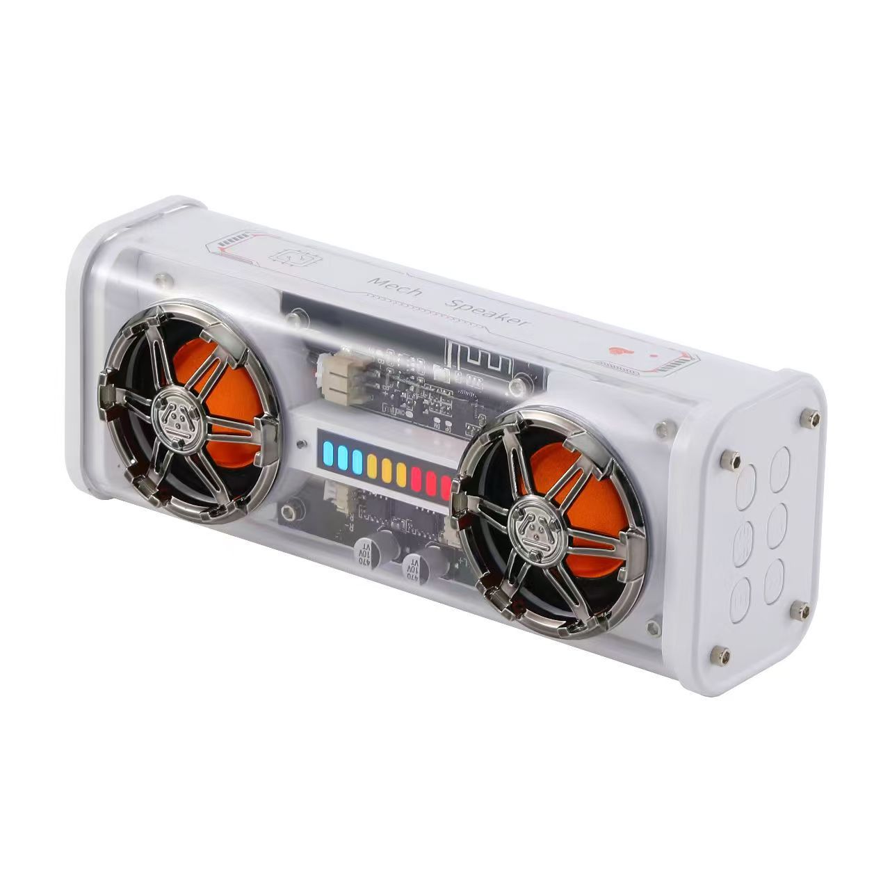Transparent Armor Bluetooth Speaker Wireless Outdoor Colorful Lights Subwoofer Series Small Steel Cannon Speaker
