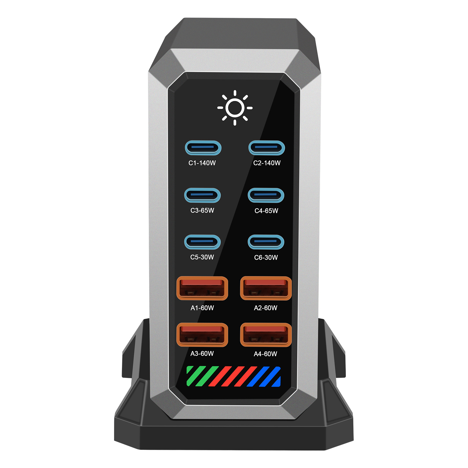 240W GaN Multi-Port USB Charger GaN Charger Multi-Port High Power Desktop Charging Station