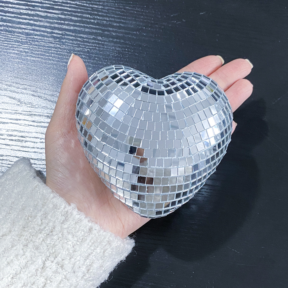 Chain Love Heart Disco Ball Disco Heart Glass Decoration Party Reflective Atmosphere Product Christmas