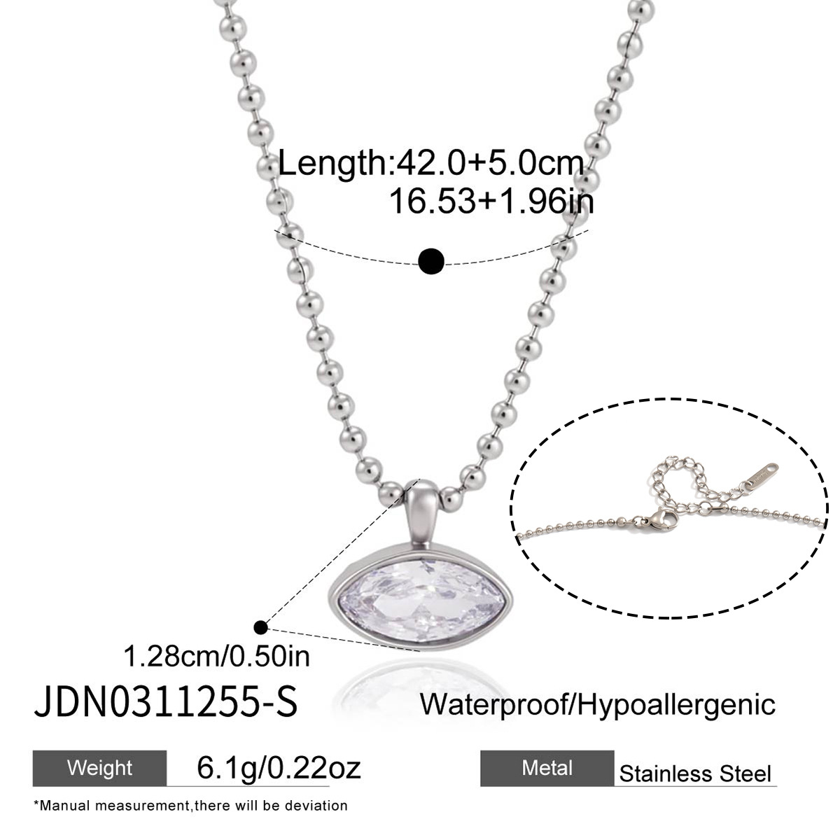 Jieding 18k single zircon titanium steel necklace niche accessories women jewelry stainless steel accessories