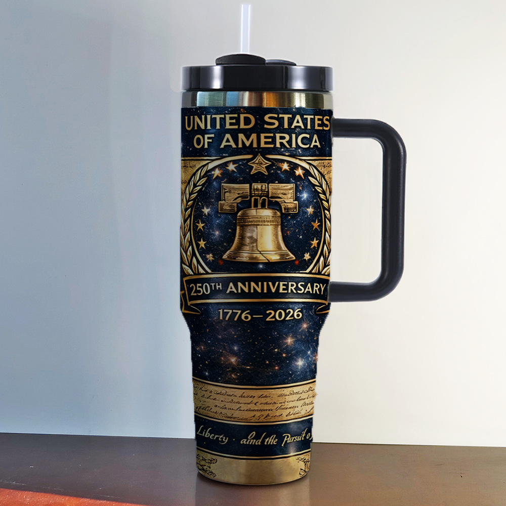 American Independence Day 250th Anniversary 40oz Insulated Tumbler Stainless Steel Cold Cup Car Cup