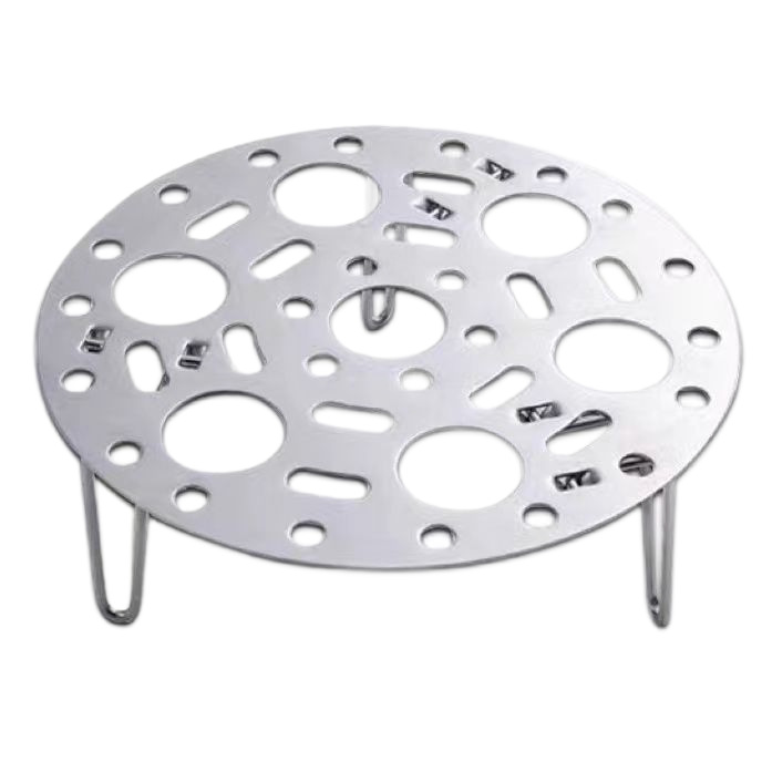 Thickened stainless steel steaming rack household egg steaming multi-function water steaming rack high and low feet pot rack steamer grid steamer basket steamer