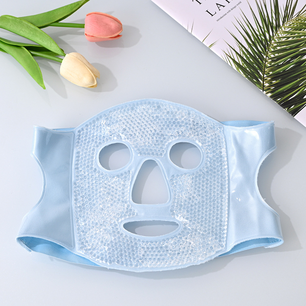 Ice compress mask, ice compress eye mask, ice pack for face, postoperative recovery hot compress, full face cooling, ultra-soft face mask