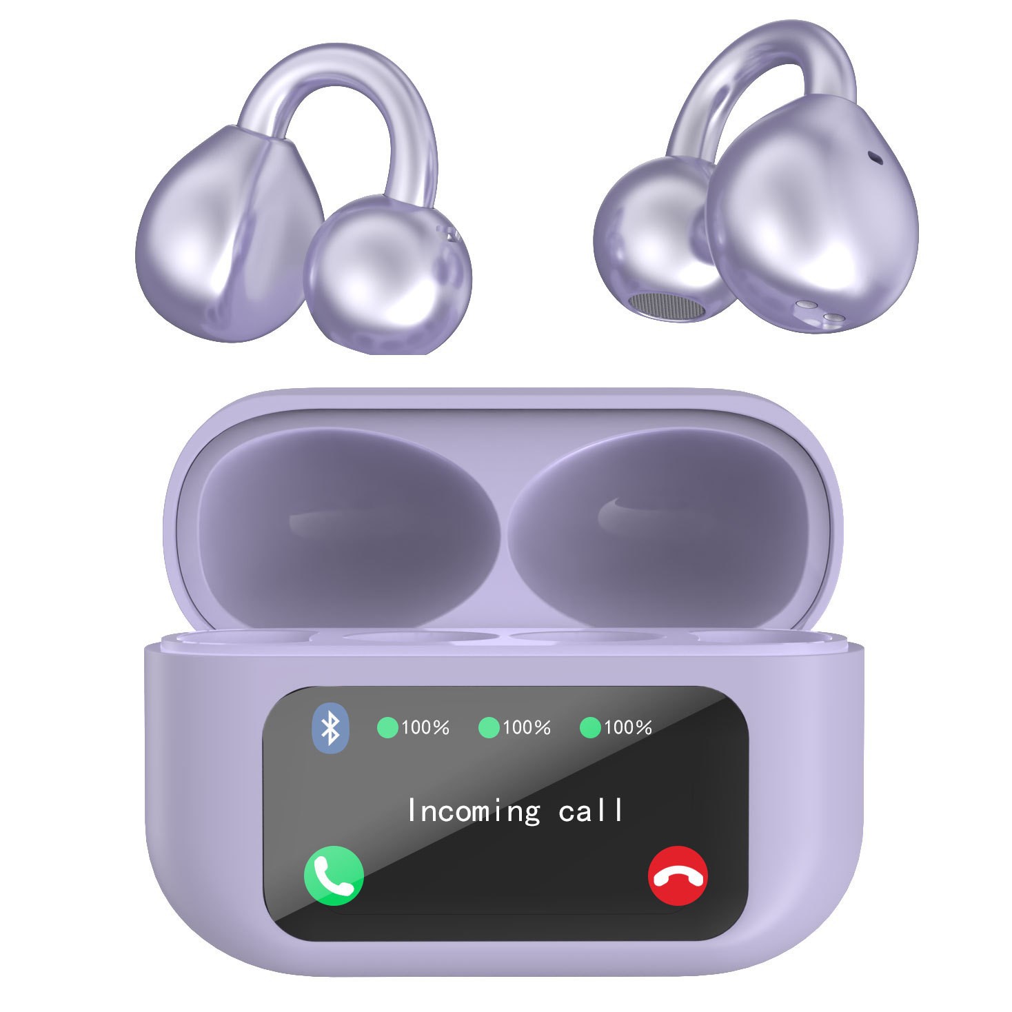 M100 Bluetooth Headphones Clip-on Ear Non-in-ear With Screen Digital Display Color Screen Long Battery Life Wireless Bluetooth Headphones