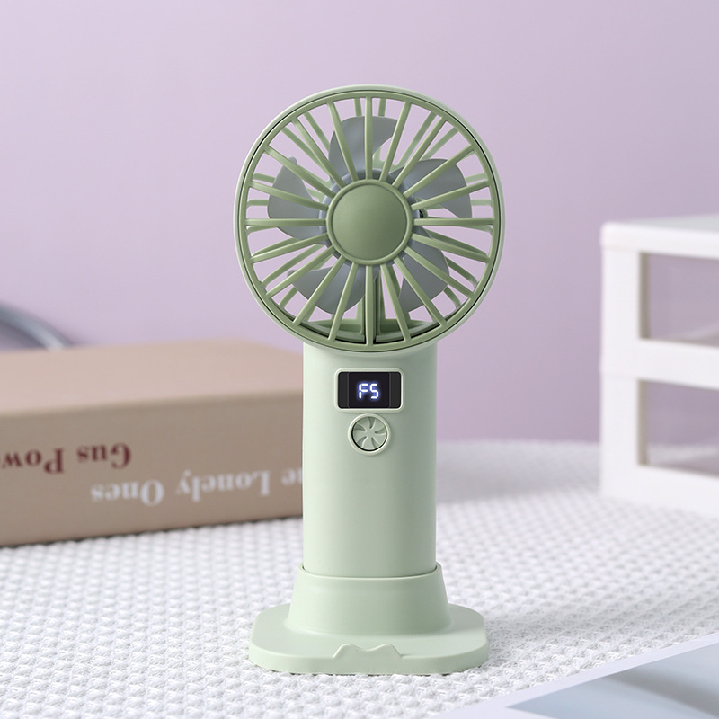 Desktop Handheld Fan USB Charging Digital Display Small Fan Portable Phone Stand Vertical Small Fan