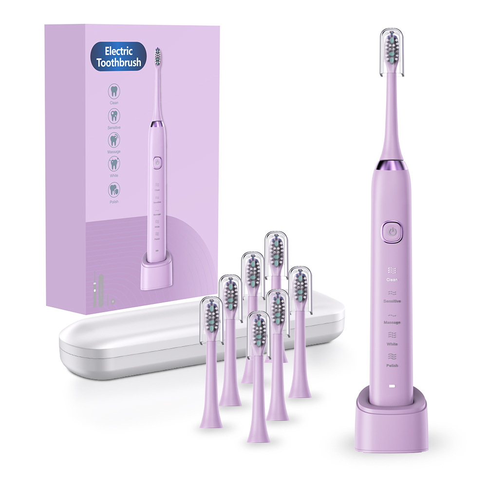 8-head electric toothbrush for adults, rechargeable soft bristle electric toothbrush with magnetic levitation