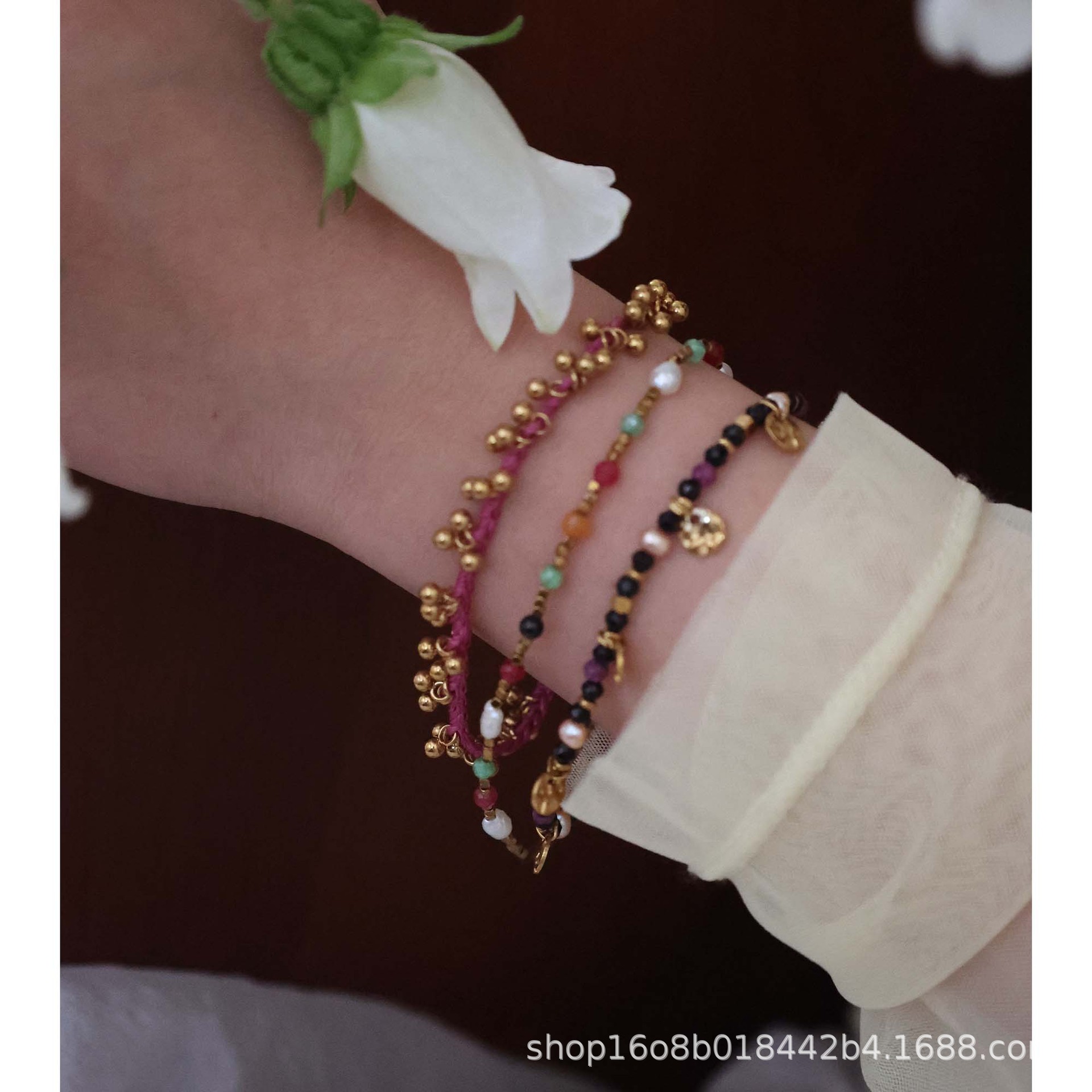 301 South France Workshop Vacation Beach One Day Dried Rose Color Metal Color Stable Hand Weaving m8-11