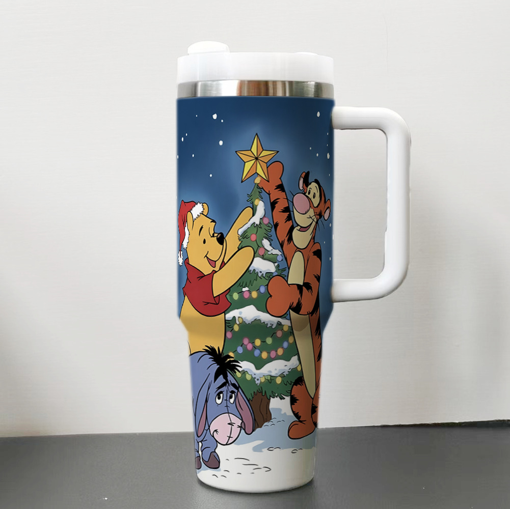 Stainless steel thermal cup Tumbler car cup Winnie custom 40OZ large capacity ice霸 cup