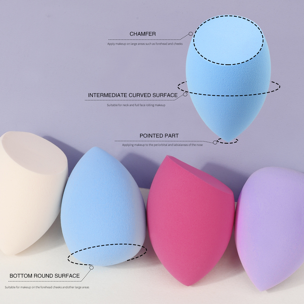 Dry and Wet Dual-Use Makeup Sponge Super Soft Non-Absorbing Powder Cosmetic Sponge Sponge Gourd Powder Puff Olive Cut Water Drop Powder Puff