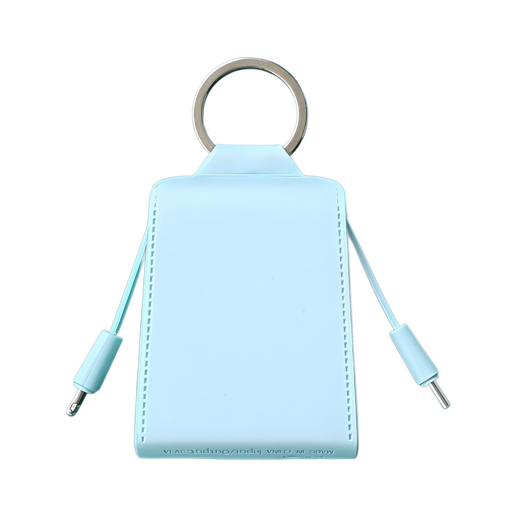 New mini power bank dual-line emergency power bank with keychain small hanging bag