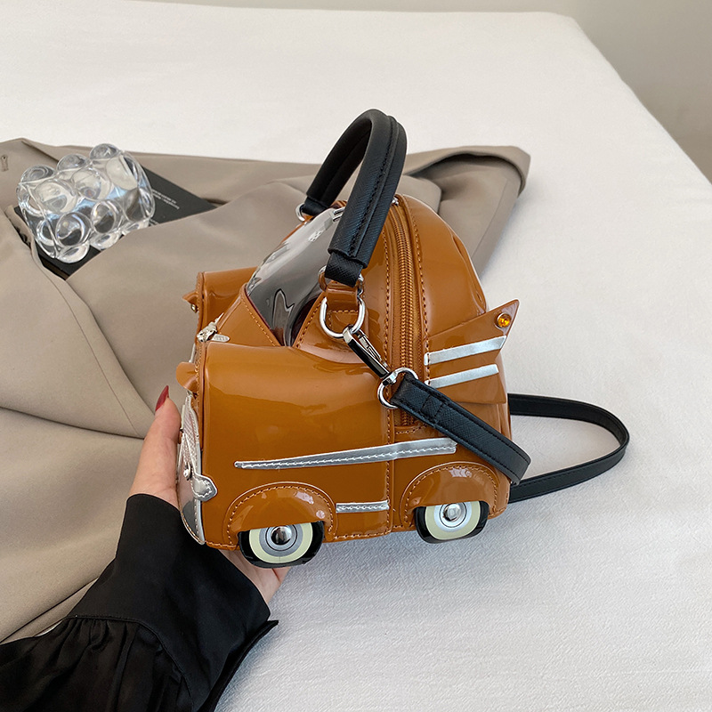 Street Style Cartoon Car Handheld Bag for Women New High Texture Novelty Shoulder Crossbody Bag