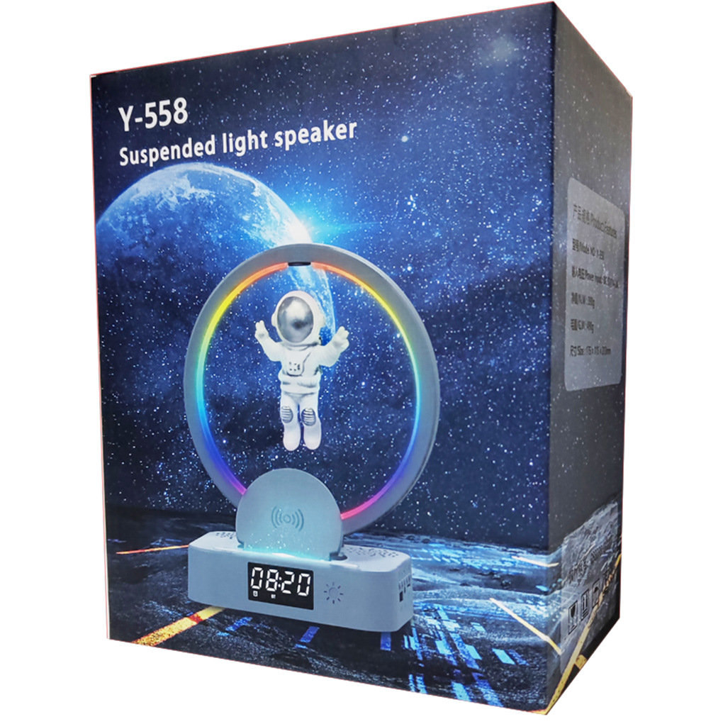 Magnetic levitation astronaut Bluetooth speaker lamp clock spaceman audio RGB computer subwoofer gift Y558