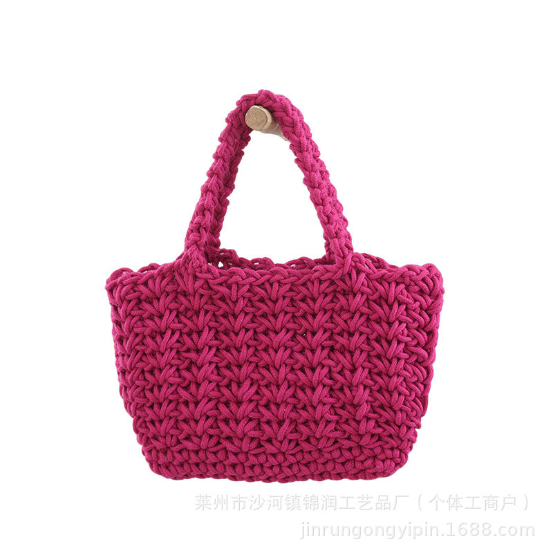 Summer popular crochet handbag, new woven basket bag, mobile phone bag, mini handbag
