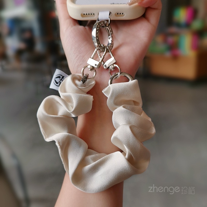 Phone strap wrist type short women's scarf hair scrunchie elastic band outdoor travel