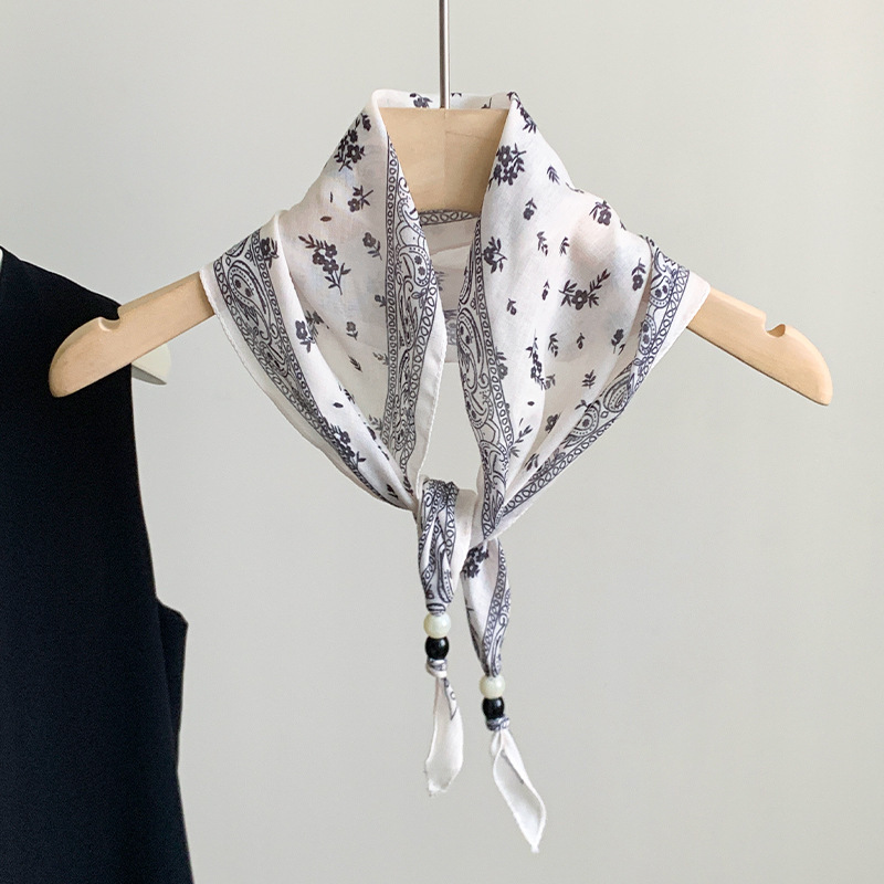 Scarf triangular scarf, elegant accessory thin neck-tie headscarf multi-use