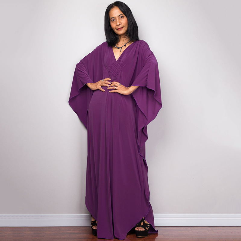 New Solid Color Middle Woven Robe Beach Long Dress Loose Bikini Cover Up Swimsuit Sun Protection Outer Women