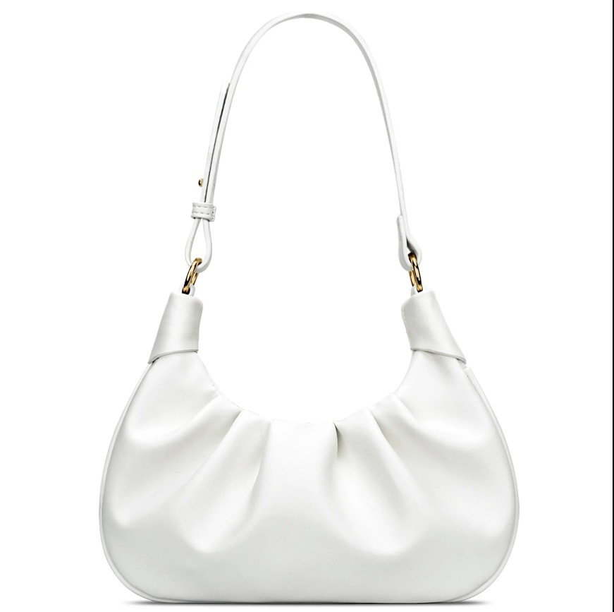 Wrinkled Soft Leather Cloud Bag Commuter Casual Single Shoulder Crossbody Bag Textured Handheld Bag Urban Simple