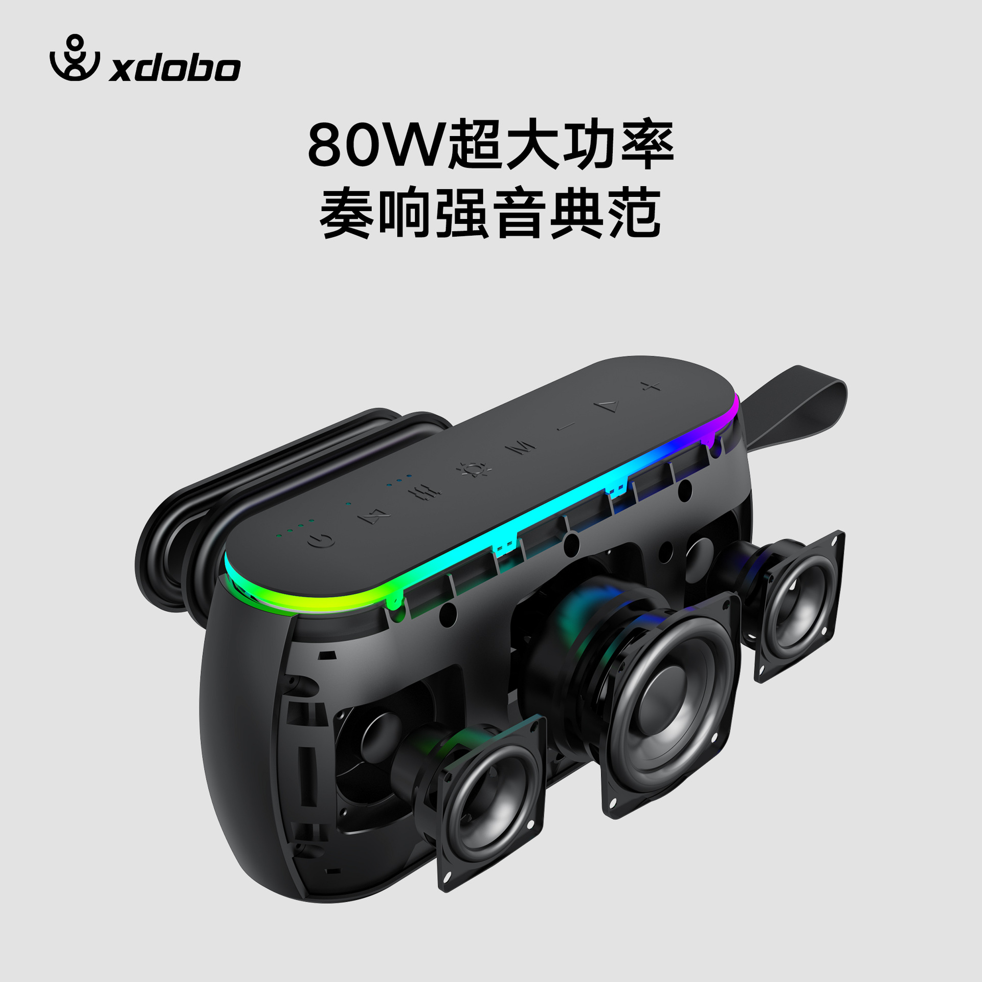 XDOBO X8 PLUS II Outdoor Bluetooth Speaker 80W Bass Subwoofer Supports TWS Wireless Audio
