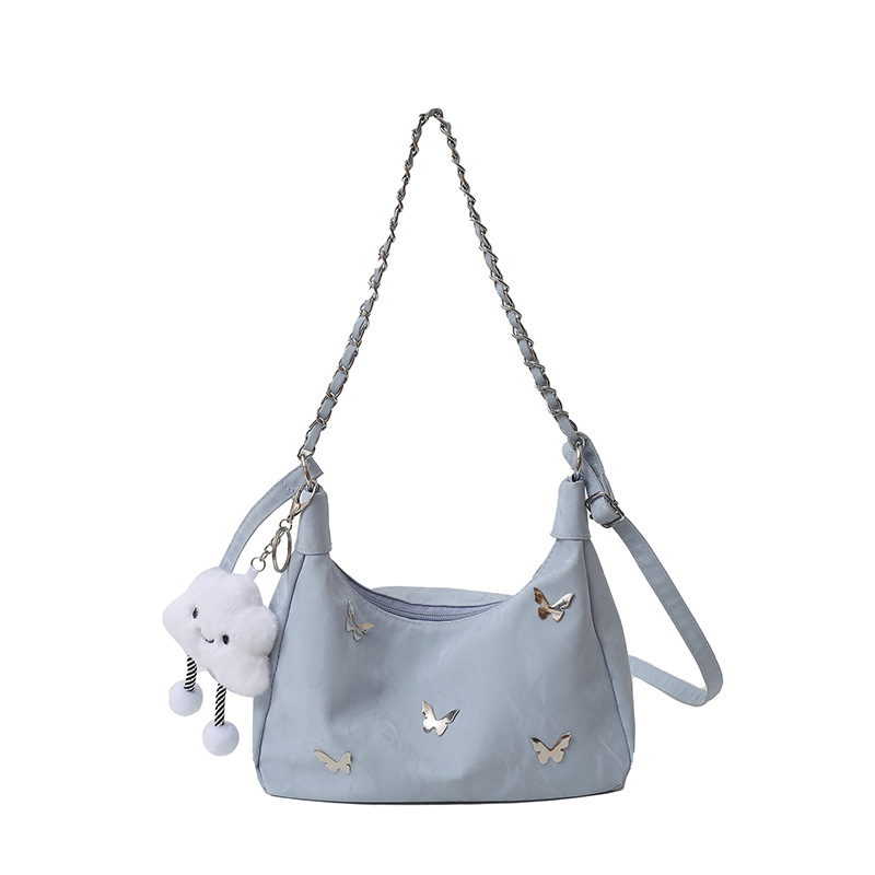 Small bag women 2026 autumn new butterfly decoration crossbody bag single shoulder underarm handbag small square bag