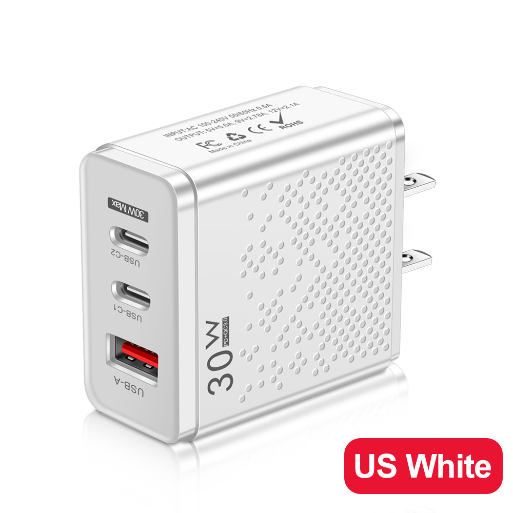 New USB+2PD Type-C Phone Charger Multi-Port US EU UK Travel Charging Head