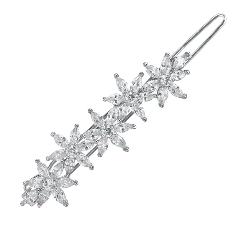 New jewelry small flower AAA zircon hair clip hair accessory headwear bridal wedding accessory